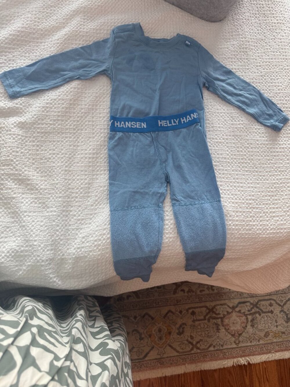 Helly Hansen Kids’ Merino Wool Base Layer Set – Bright Blue – Size 92 / 2T